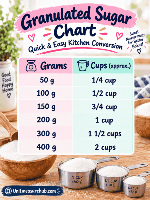 Granulated Sugar Chart