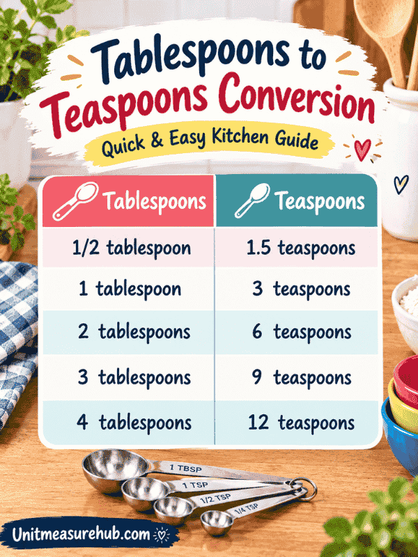 Tablespoons to Teaspoons Conversion