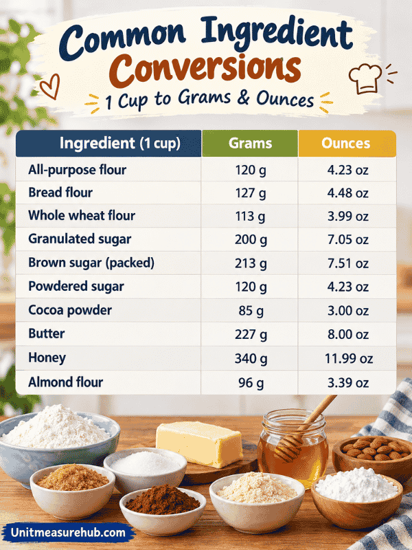 Baking Ingredient Conversion Chart